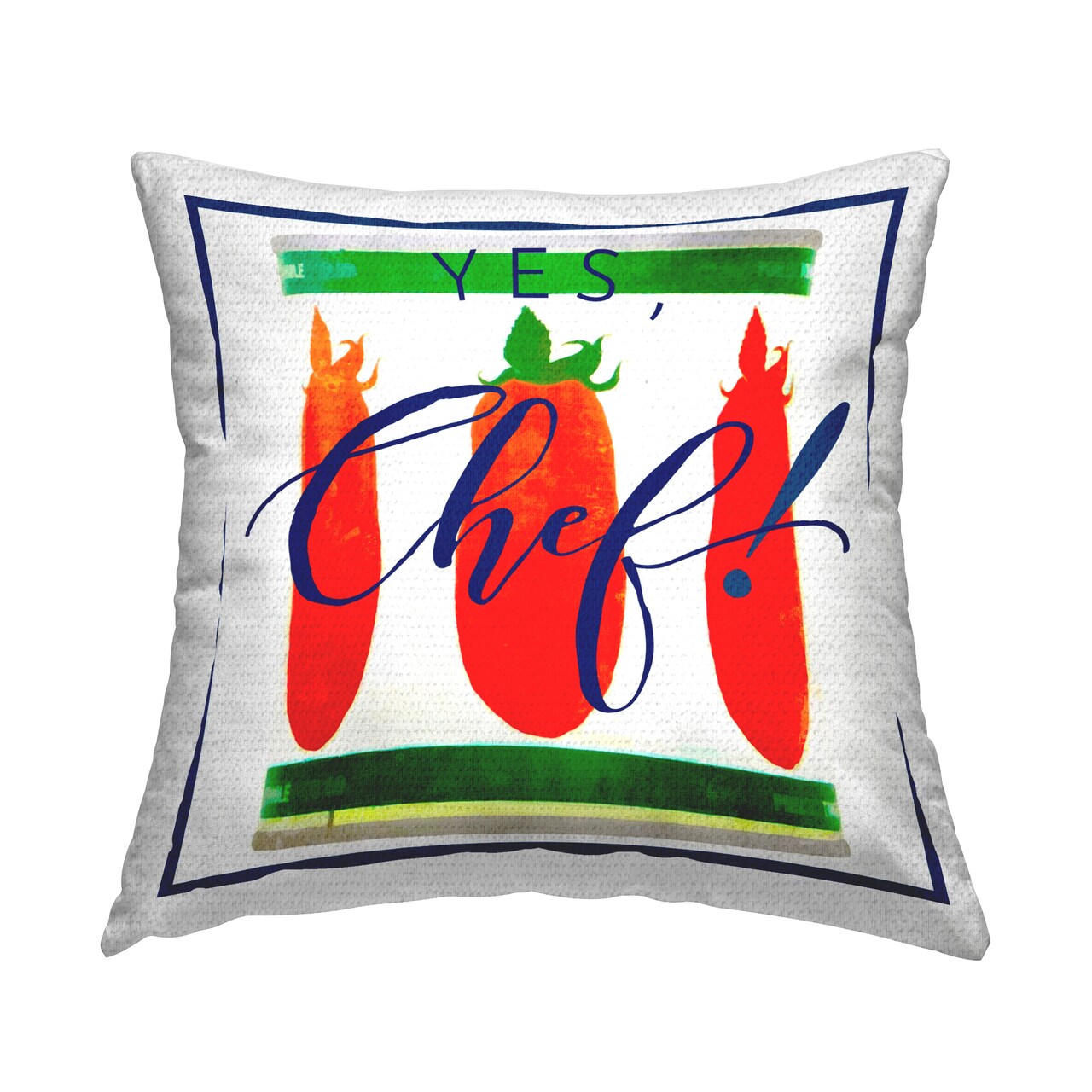 Yes Chef Canned Goods Outdoor Printed Pillow Design by Graffitee Studios, 18 x 7 x 18